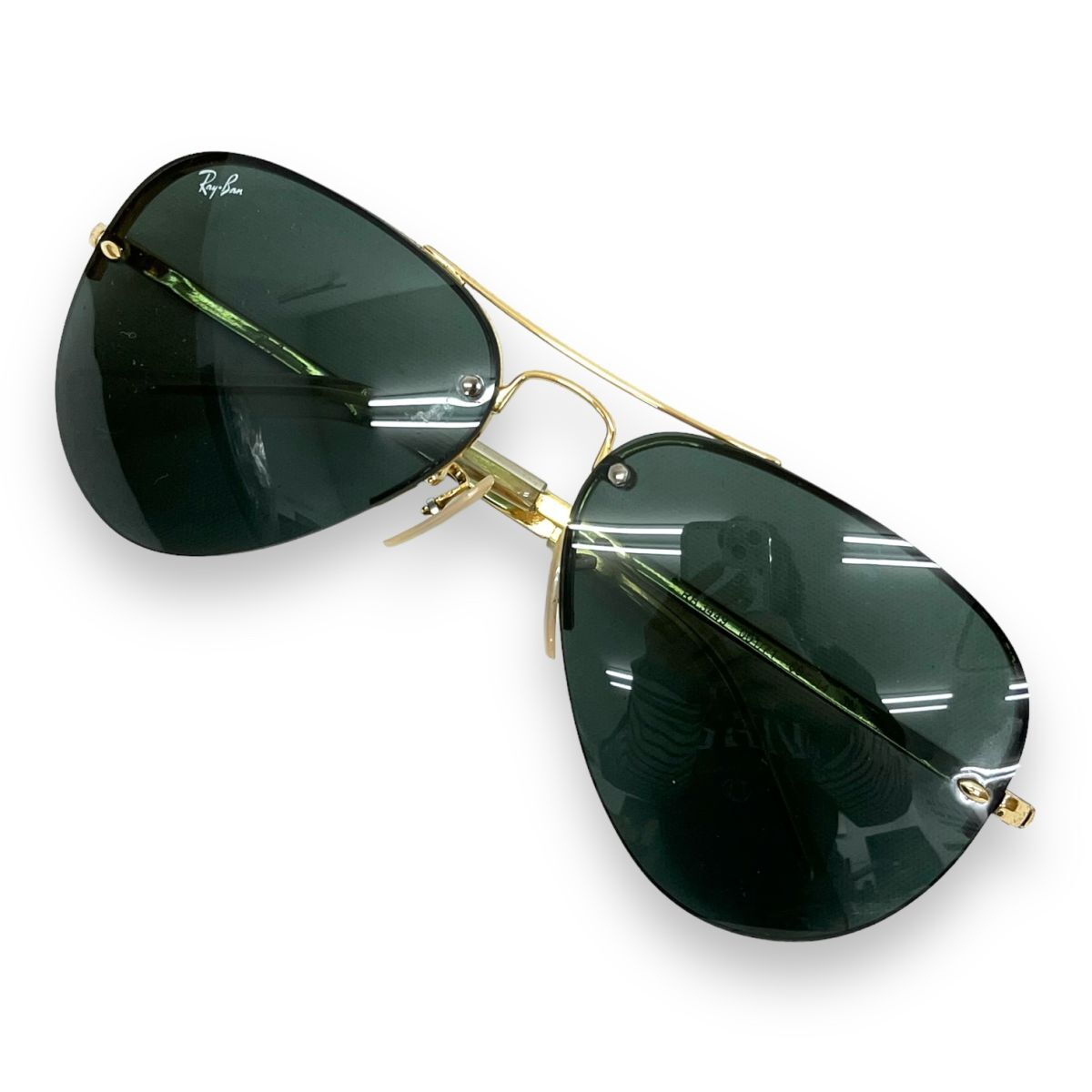 Ray-Ban レイバン サングラス 眼鏡 小物 アイウェア ファッション ブランド ダブルブリッジ RB3449 アビエーター AVIATOR グリーン ケースの画像2