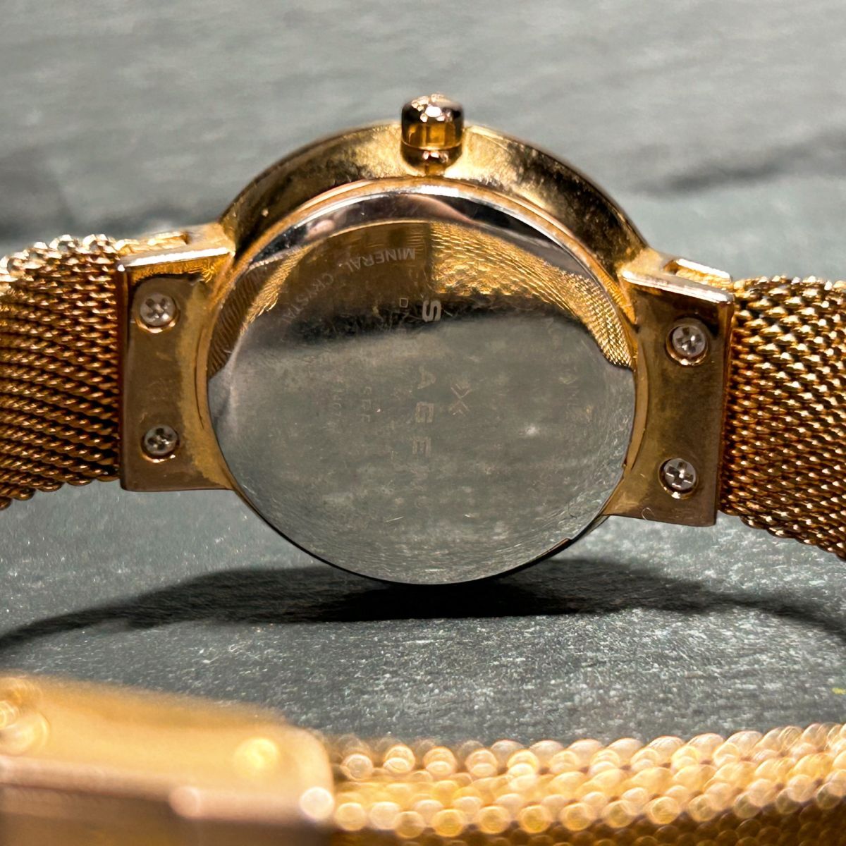 SKAGEN スカーゲン LEONARA 456SRR1 腕時計 クオーツ アナログ ローズゴールド カットガラス ブラック文字盤 新品電池交換済み 動作確認済の画像7