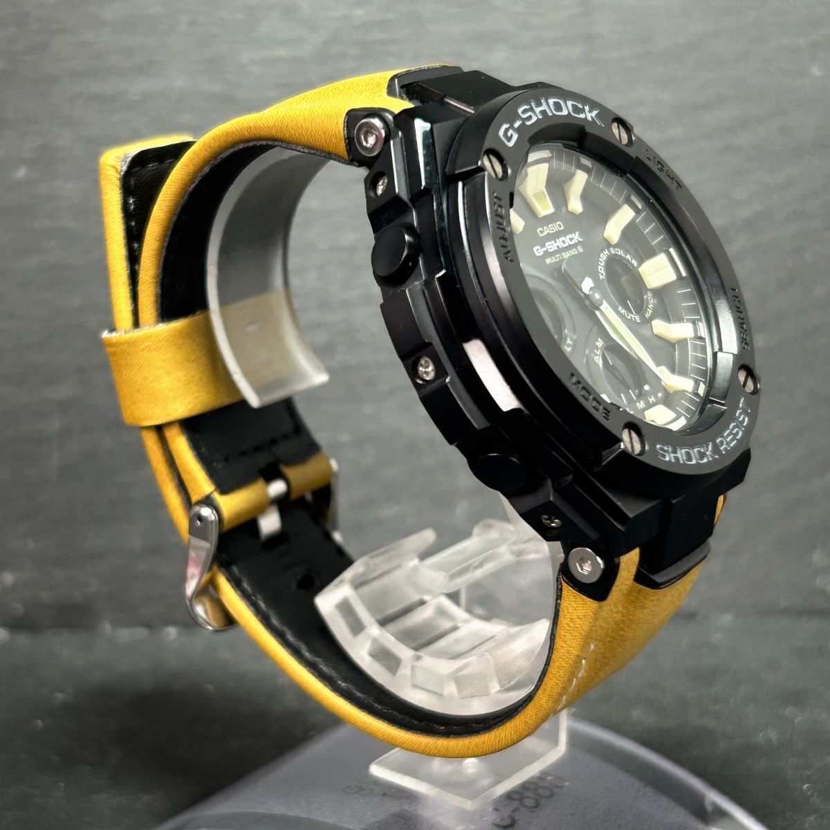 美品 CASIO カシオ G-SHOCK ジーショック G-STEEL ジースチール GST-W120L-1B 腕時計 電波ソーラー アナデジ 多機能 メンズ 動作確認済みの画像5