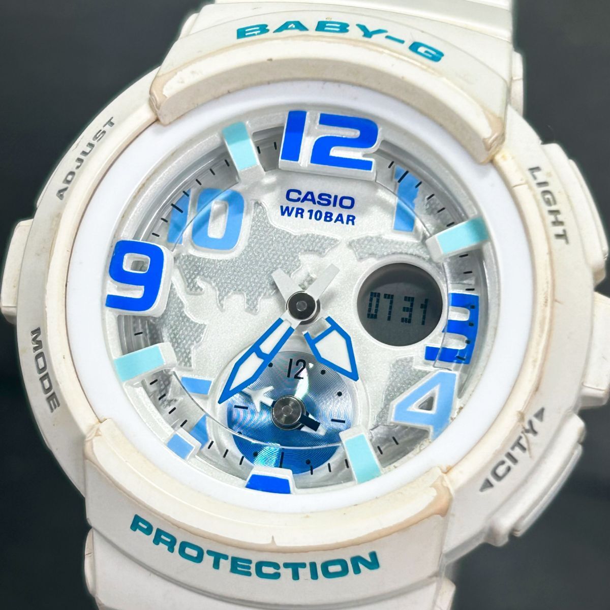 CASIO カシオ Baby-G ベビージー ビーチトラベラーBGA-190-7B 腕時計 クオーツ アナデジ 多機能 ホワイト× ブルー 新品電池交換済み_画像2