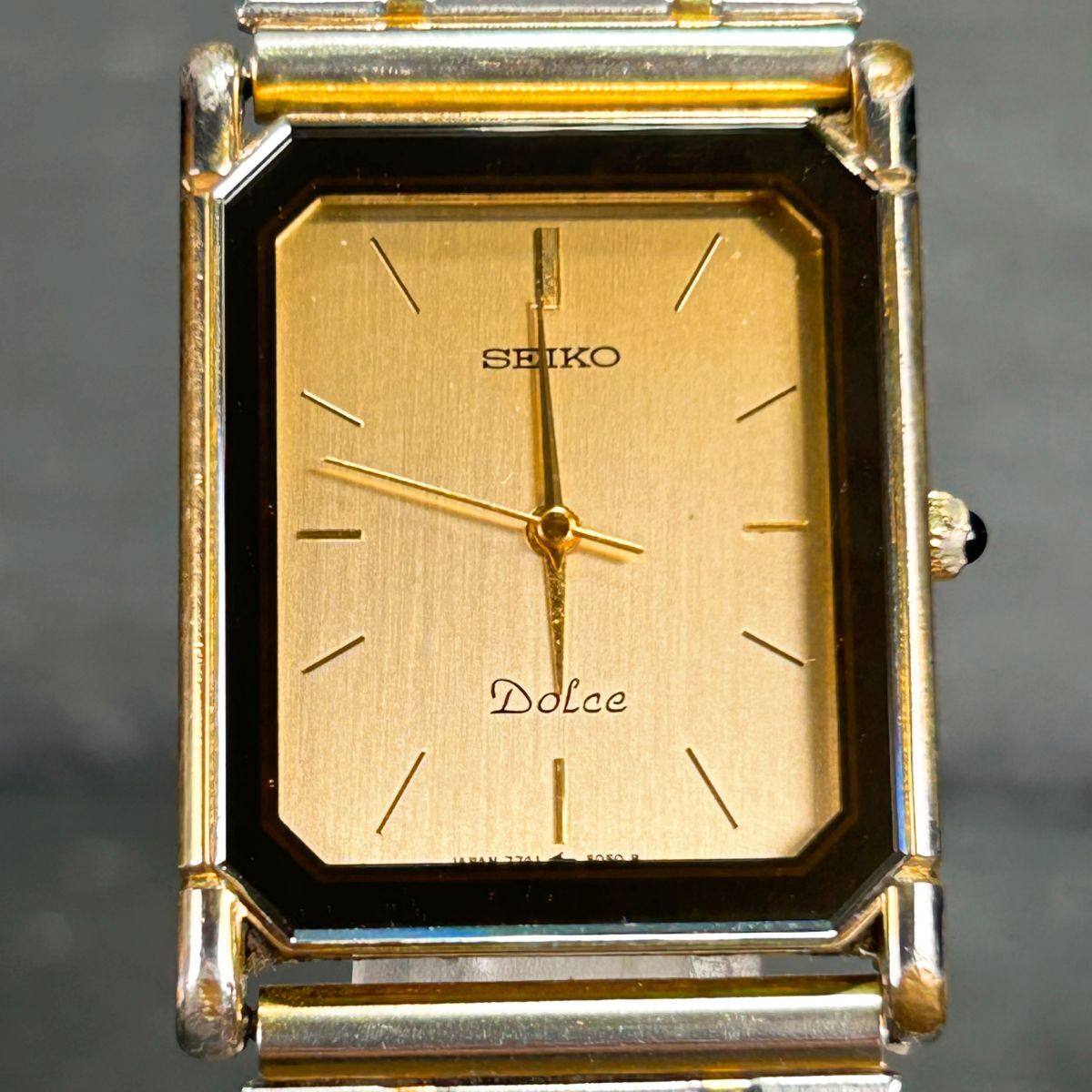 1970年代製 美品 SEIKO セイコー DOLCE ドルチェ 7741-5050 腕時計 クオーツ アナログ ステンレススチール ヴィンテージ 亀戸製 動作確認済_画像3