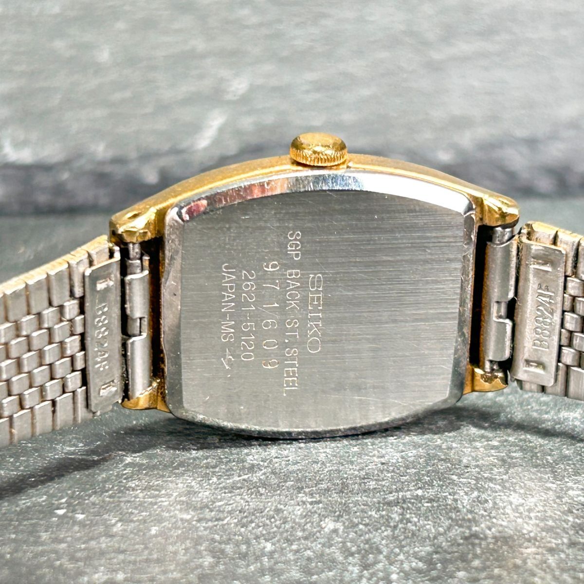 1970年代製 SEIKO セイコー QUARTZ クオーツ 2621-5120 腕時計 アナログ ゴールド ステンレススチール 亀戸製 新品電池交換済み 動作確認済_画像8