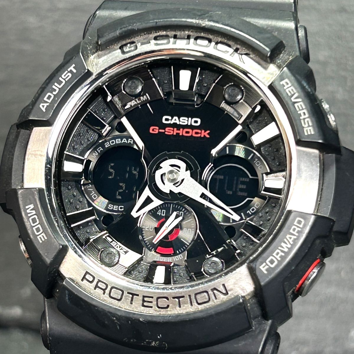 CASIO カシオ G-SHOCK ジーショック GA-200-1A 腕時計 クオーツ アナデジ カレンダー 多機能 ステンレススチール メンズ 動作確認済み_画像2