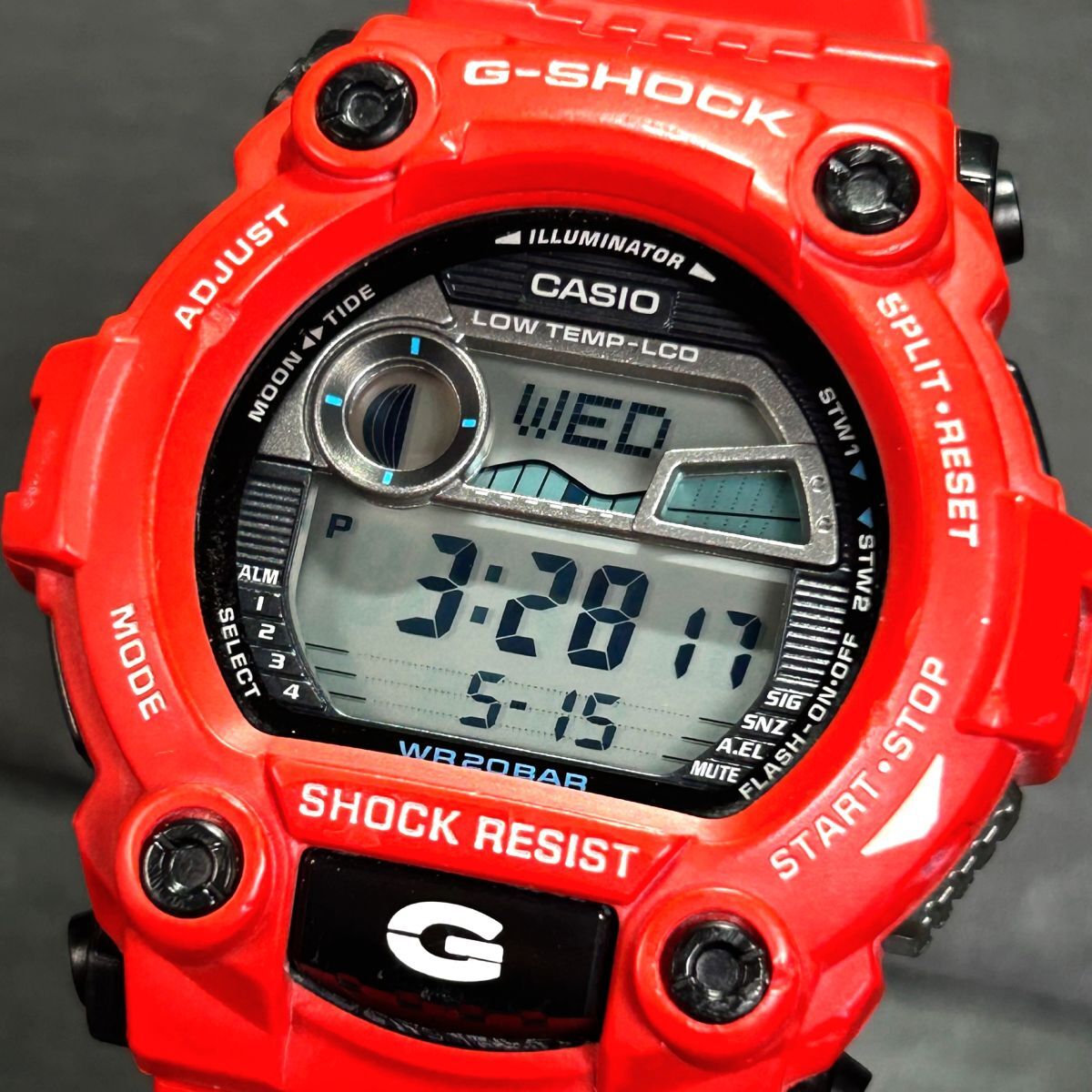 海外モデル CASIO カシオ G-SHOCK ジーショック G-7900A-4 腕時計 クオーツ デジタル 多機能 レッド ステンレススチール メンズ 動作確認済_画像2