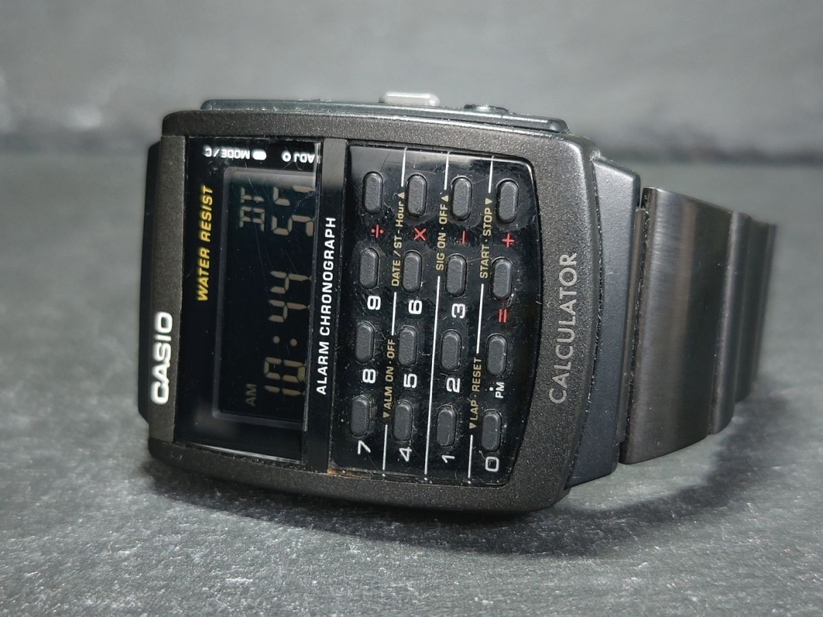 CASIO カシオ データバンク CA-506B-1A デジタル 多機能 腕時計 オールブラック 計算機 メタルベルト ステンレススチール 動作確認済み_画像5