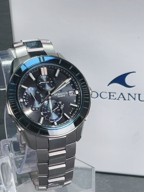 世界限定1500本 美品 江戸切子 サファイアガラスベゼル CASIO カシオ OCEANUS オシアナス マンタ OCW-S4000C-1AJF 腕時計 ソーラー電波_画像3