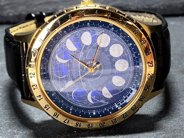 超レア品 新品 シチズン CITIZEN カンパノラ コスモサイン CAL-4P85 ブルー系文字盤 月齢ウォッチ QZ クオーツ メンズ 腕時計 コレクションの画像4