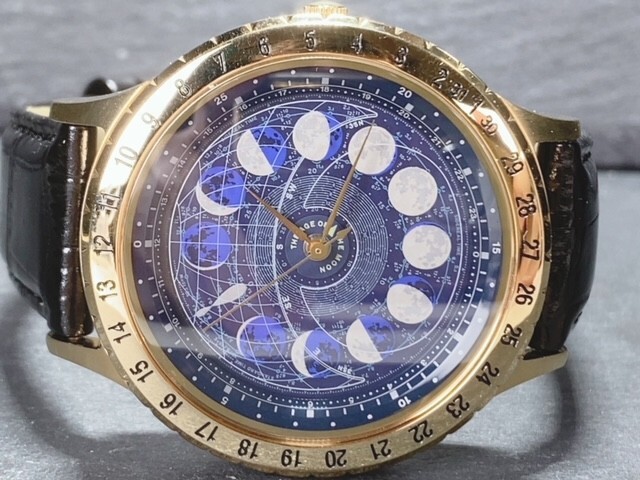 超レア品 新品 シチズン CITIZEN カンパノラ コスモサイン CAL-4P85 ブルー系文字盤 月齢ウォッチ QZ クオーツ メンズ 腕時計 コレクションの画像3