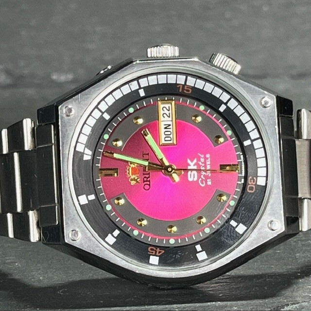 ORIENT Orient SK Crystal SK crystal самозаводящиеся часы наручные часы RN-AA0B02R красный дата 21 камень внутренний оправа аналог переиздание модель 