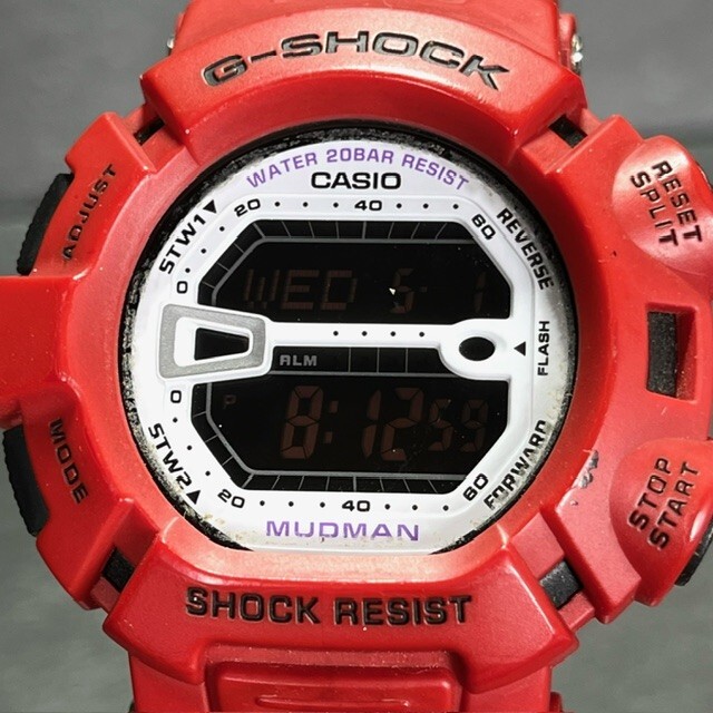 超美品 CASIO G-SHOCK カシオ ジーショック MUDMAN マッドマン G-9000MX-4JF 腕時計 クオーツ 海外モデル アナログ デジタル レッド メンズ_画像3