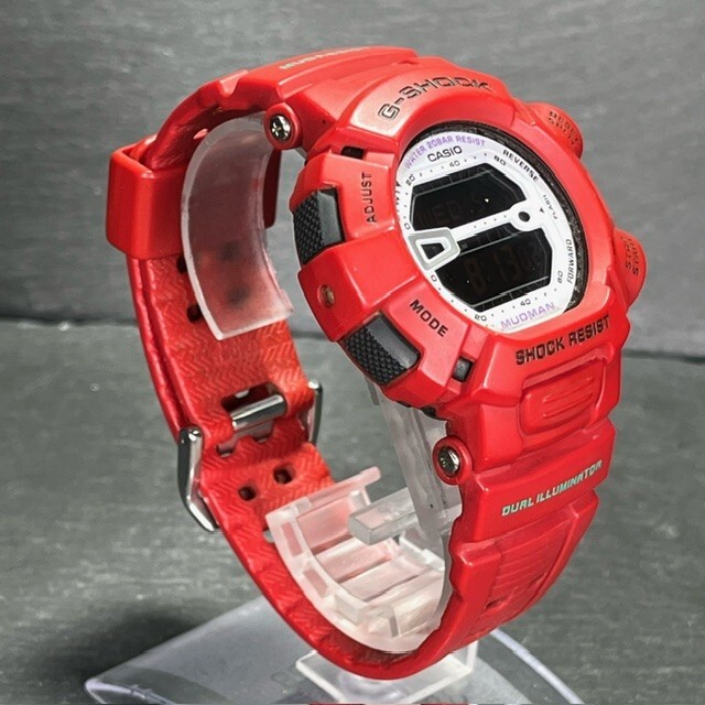 超美品 CASIO G-SHOCK カシオ ジーショック MUDMAN マッドマン G-9000MX-4JF 腕時計 クオーツ 海外モデル アナログ デジタル レッド メンズ_画像4