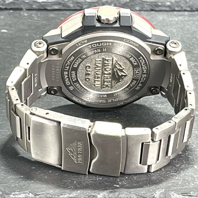 限定300本 美品 CASIO PROTREK カシオ プロトレック MANASLU マナスル PRX-8000MT-7JR 腕時計 アナログ デジタル 電波ソーラー チタンの画像7