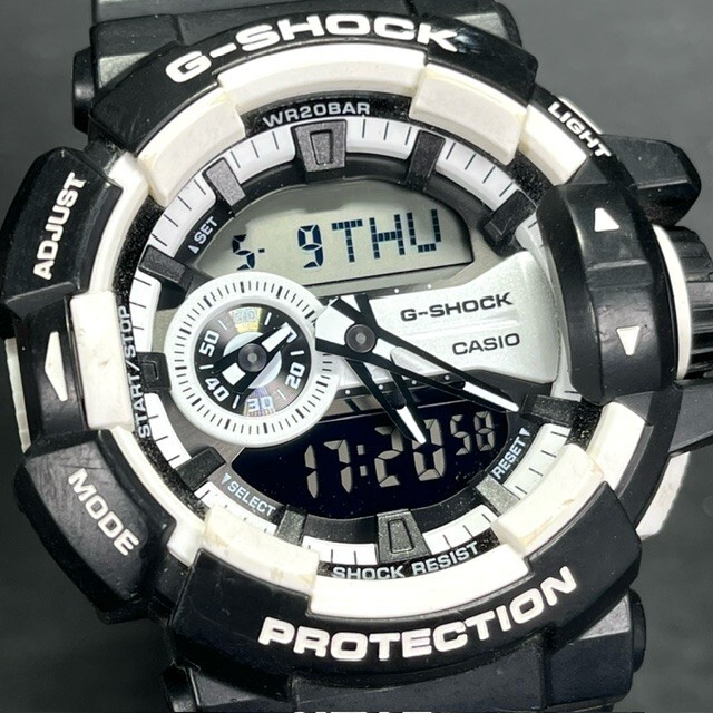 美品 CASIO G-SHOCK カシオ ジーショック Hyper Colors ハイパーカラーズ GA-400-1a 腕時計 クオーツ ブラック アナログ デジタル メンズ_画像2