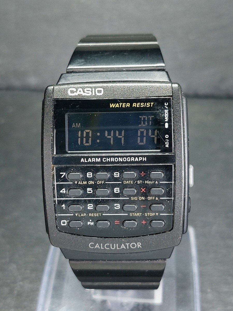 CASIO カシオ データバンク CA-506B-1A デジタル 多機能 腕時計 オールブラック 計算機 メタルベルト ステンレススチール 動作確認済み_画像2