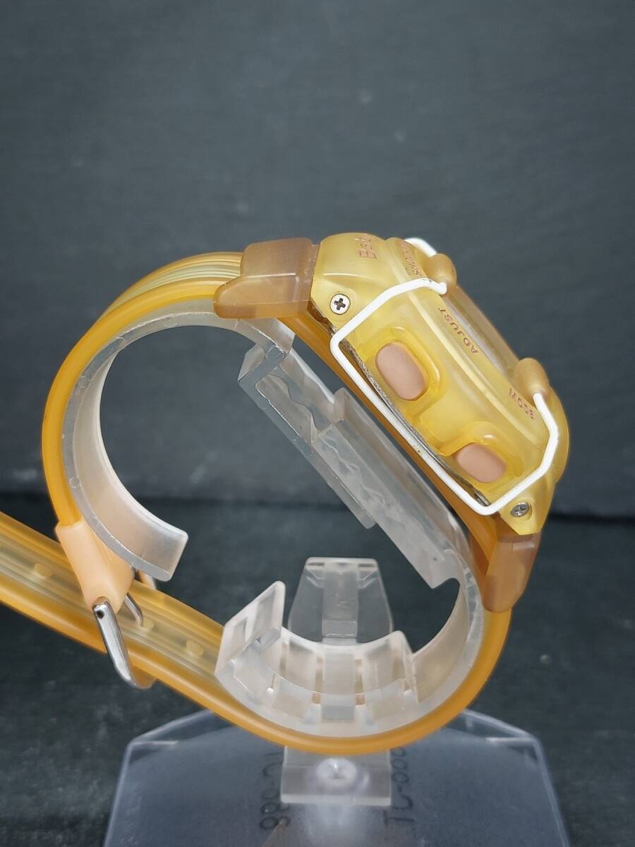 CASIO カシオ Baby-G ベビージー JANGWA KWETU BG-350 デジタル 腕時計 イエロー ブラウン ラバーベルト 布製ベルト ステンレス 電池交換済_画像5