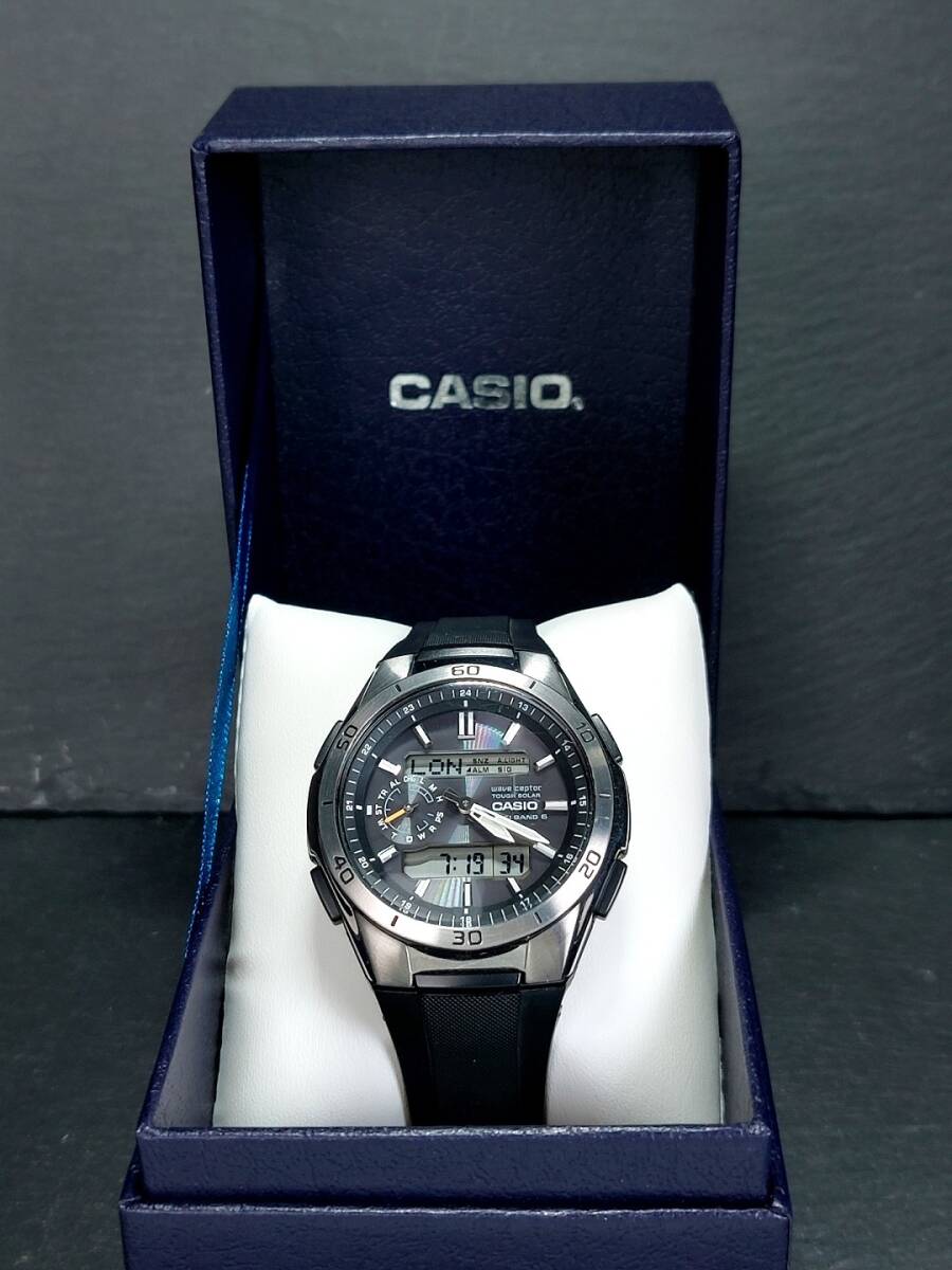 美品 箱付き CASIO カシオ WAVE CEPTOR ウェーブセプター マルチバンド6 WVA-M650-1A デジアナ 電波ソーラー 腕時計 ステンレス 動作確認済_画像8