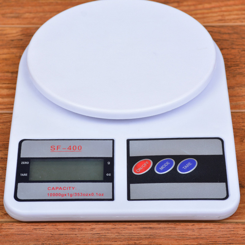 デジタルスケール 1g単位 10kg 電子秤 はかり 電池式 計量器 クッキングスケール 計り キッチンスケール 重量計測 秤 ホワイトの画像3