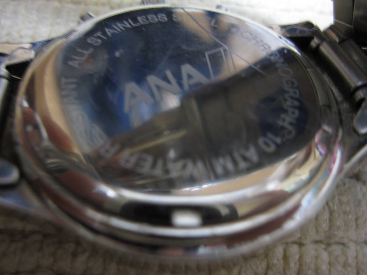  全日空　ANA　 クロノグラフ クォーツ ブルー文字盤 　腕時計 メンズ　動作確認済_画像5