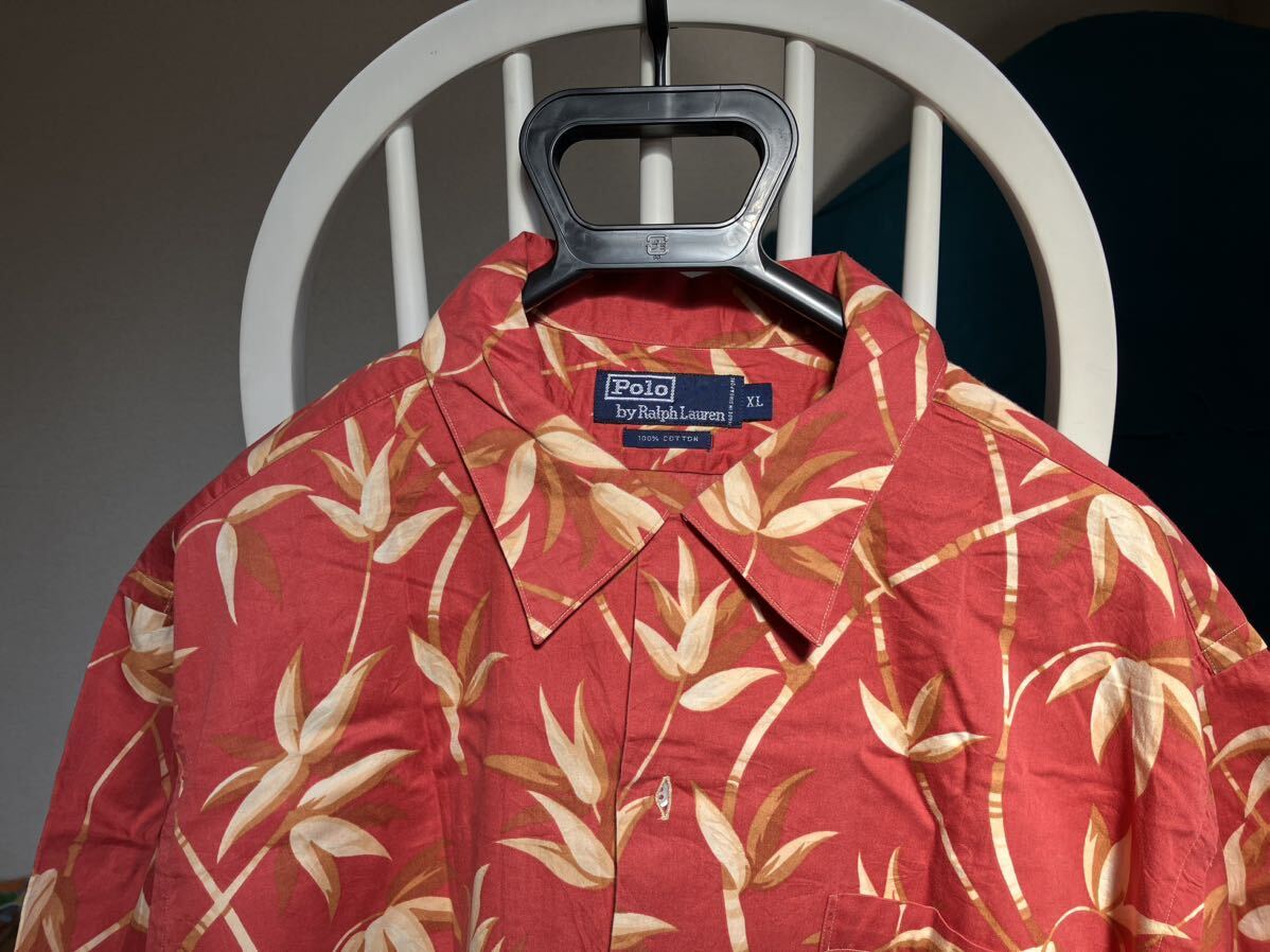 ポロラルフローレン XL アロハシャツ オープンカラー半袖シャツ 総柄 ヴィンテージ_画像1
