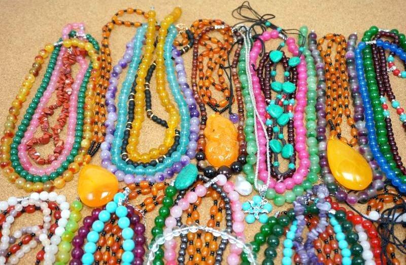 Na11# natural stone necklace pendant . together large amount 50 pcs set * lady's accessory set sale color stone color stone woman @@240325J