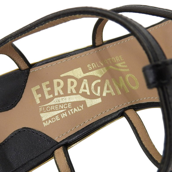 ◆未使用◆ フェラガモ Ferragamo PAKUNA サンダル サイズ6 黒 箱付 レディース [284428]_◆未使用◆フェラガモFerragamoPAKUNAサン