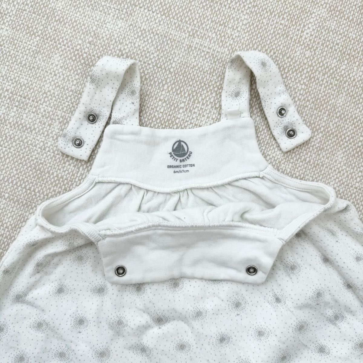 PETIT BATEAU プチバトー ショートサロペット オーガニックコットン