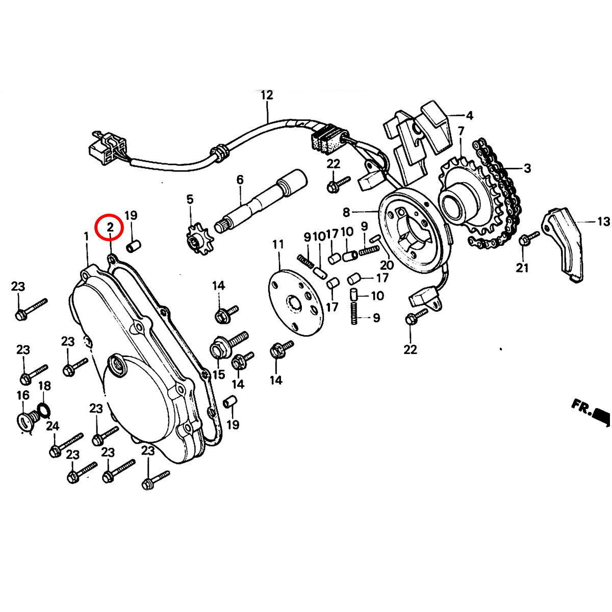 CBX400F CBX550F CBR400F スターター カバー ジェネレーター カバー ダイナモ カバー ガスケット パッキン ホンダ 純正 新品_画像4