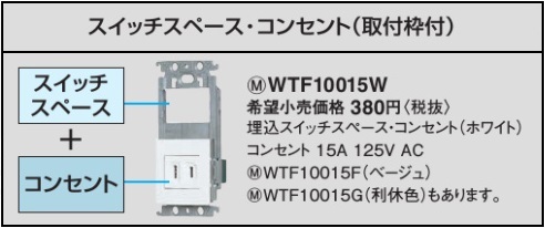 Panasonic WTF10015W 埋込スイッチスペース・コンセント ホワイト 新品未開封_画像1