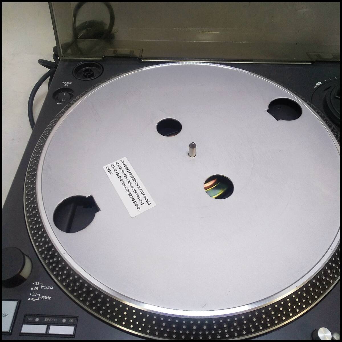 ●KIKUTANI ターンテーブル QUAERTZ DJ機器 レコードプレーヤー DJ-2500SQ 通電OK ジャンク品●C2762の画像4