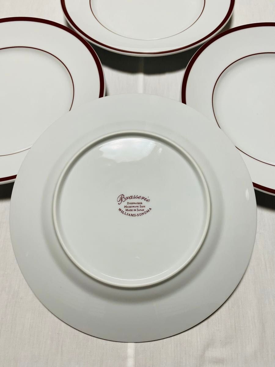 アメリカセレブ御用達ブランド、ウイリアムズソノマの赤茶色の28cm のお皿4枚