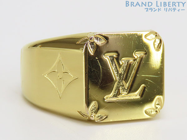  beautiful goods Louis Vuitton LOUIS VUITTONsig net ring monogram M ring Gold M80190