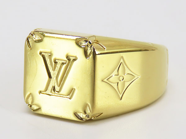  beautiful goods Louis Vuitton LOUIS VUITTONsig net ring monogram M ring Gold M80190