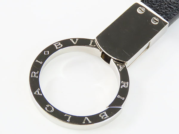  почти новый товар BVLGARY BVLGARY BVLGARY man кольцо для ключей брелок для ключа очарование серебряный чёрная кожа 