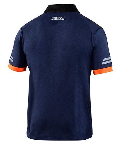 SPARCO（スパルコ） ポロシャツ TECH POLO ネイビーxオレンジ XLサイズ_画像2