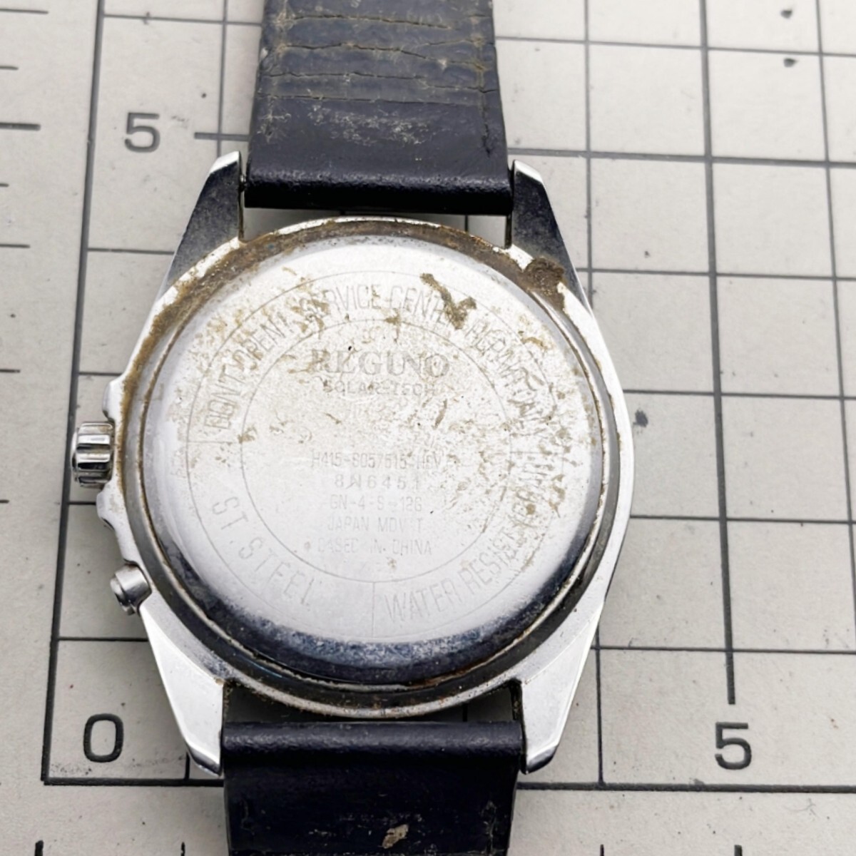 【58703】レグノ　REGUNO　メンズ腕時計　H415-5057515　SS　革　ソーラー_画像5