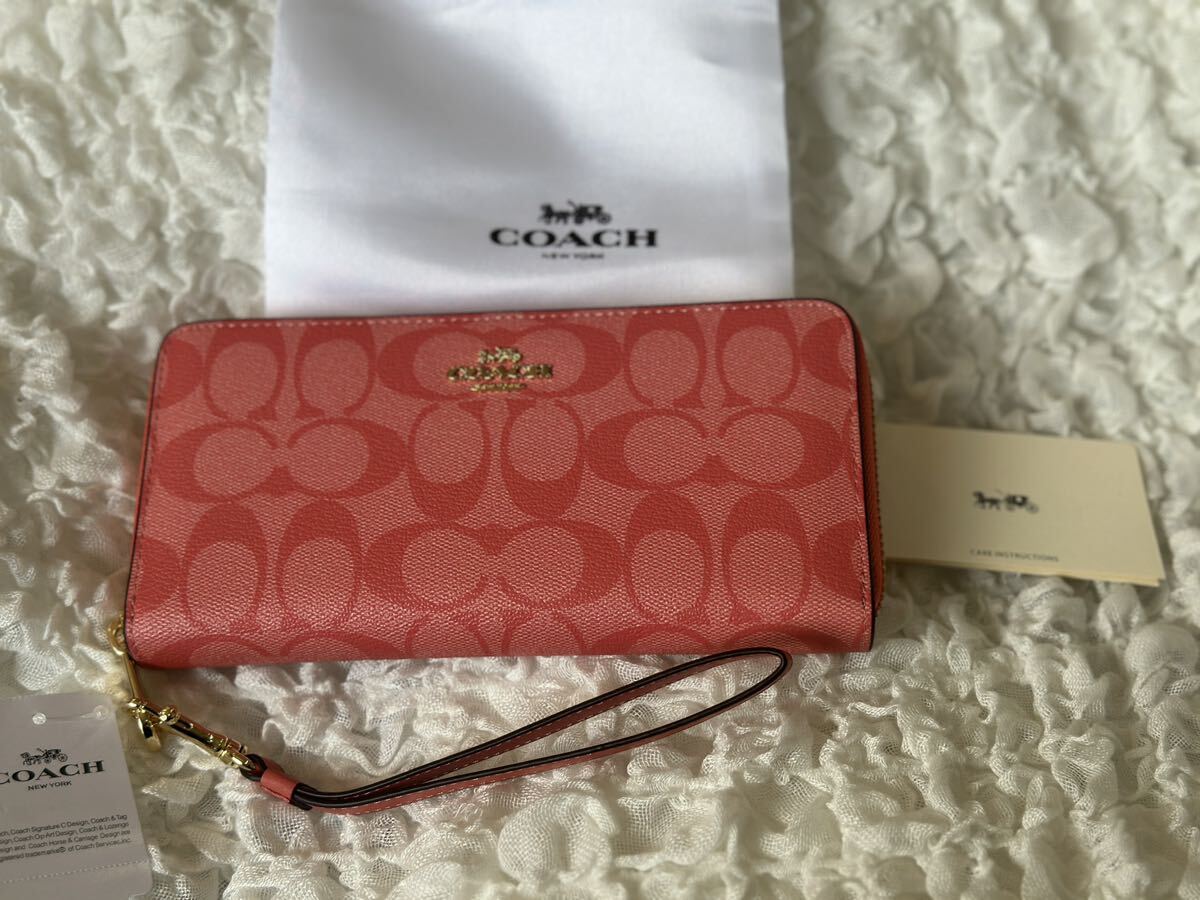 198 新品 COACH コーチ 長財布 ラウンドファスナー C4452の画像1