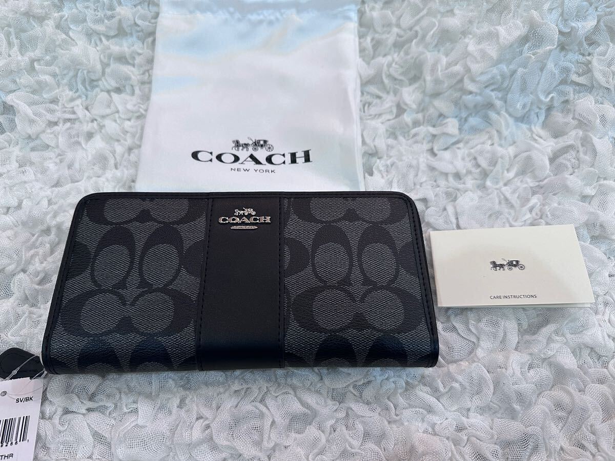 21 新品 COACH コーチ 長財布 ラウンドファスナー F54630_画像1