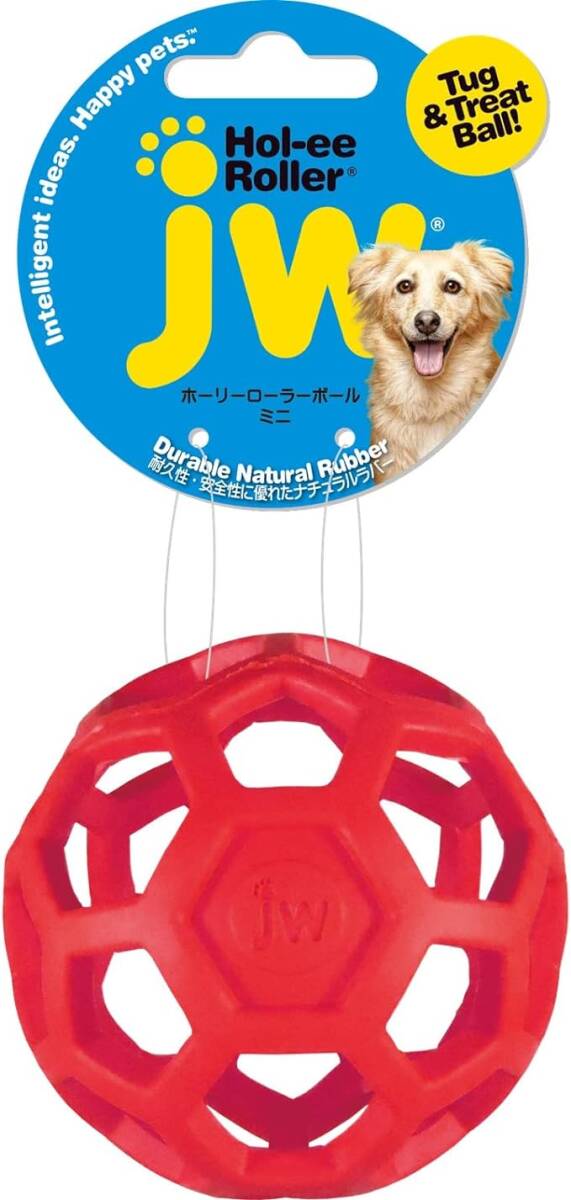 JW Pet Company 犬用おもちゃ 小型犬 ホーリーローラーボール レッド ミニ_画像2