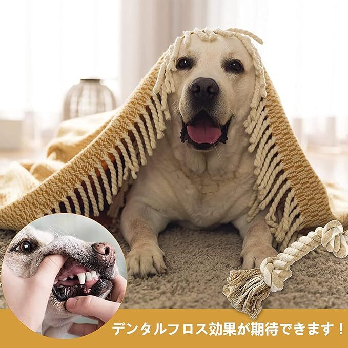 PetiFine 犬 おもちゃ ロープ 噛むおもちゃ 歯磨き ストレス発散 丈夫 中型犬 大型犬_画像4
