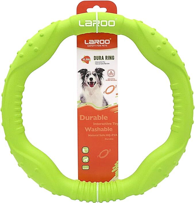 LaRoo犬デンタル玩具、大型犬用おもちゃ耐久性、ラウンドフリスビーストレス解消 犬のペットの知能訓練用、浮遊訓練おもちゃ。(30_画像1