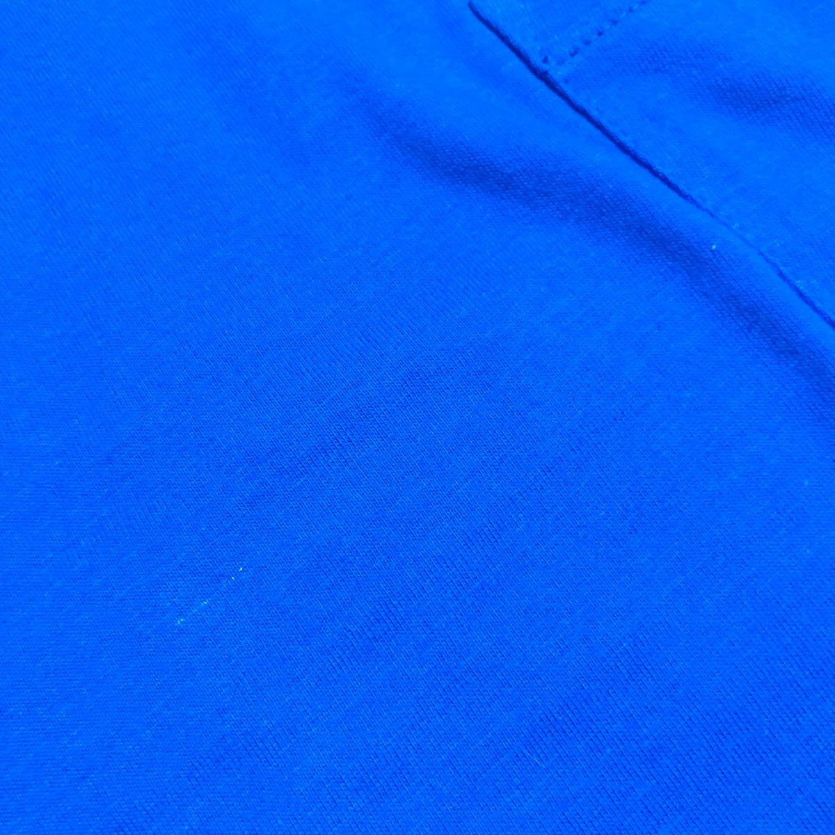 NOS 90~00s J.CREW T-shirt blank plain blue S size pokeT with pocket 