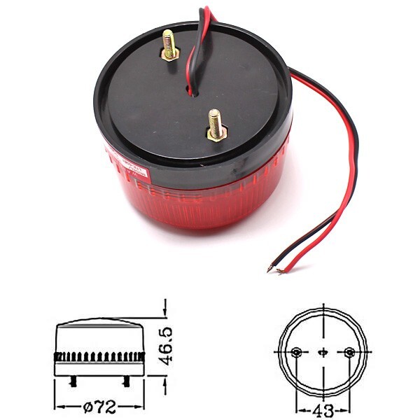 1円~ LED 点滅灯 AC100V 赤 レッド パトランプ 警告灯 非常灯 ランプ ストロボ 防犯灯 工事灯 2s_画像2