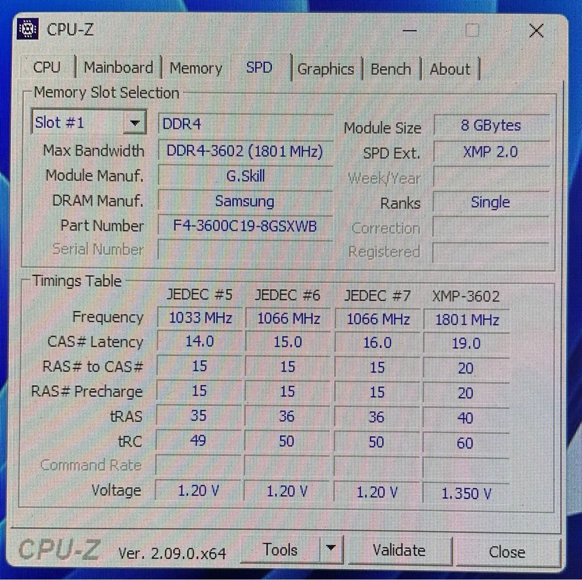 G.SKILL SNIPER X DDR4 3600MHz 16GB（8GBx2）