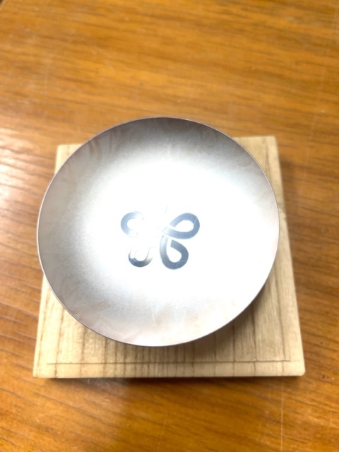  серебряный чашечка для сакэ Fukuoka префектура губернатор .. чашечка для сакэ оригинальный серебряный печать примерно 96g