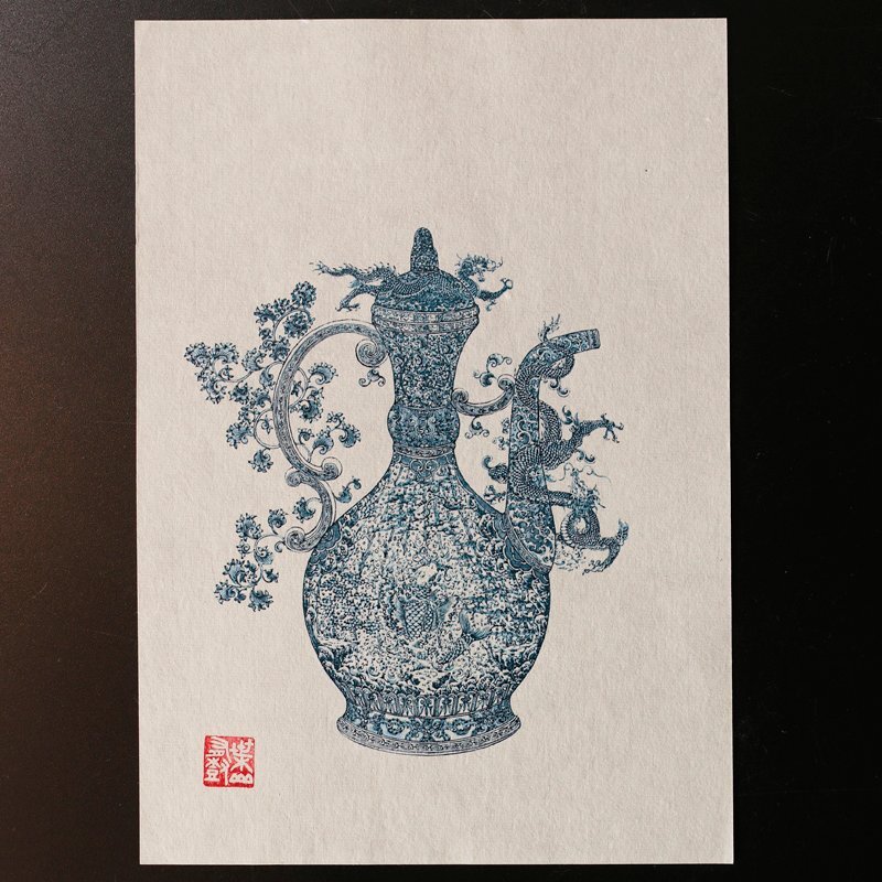 [ старый прекрасный тест ] маленький ... . Takumi! лист гора иметь . произведение исходная картина литография чайная посуда гарантия товар St6O