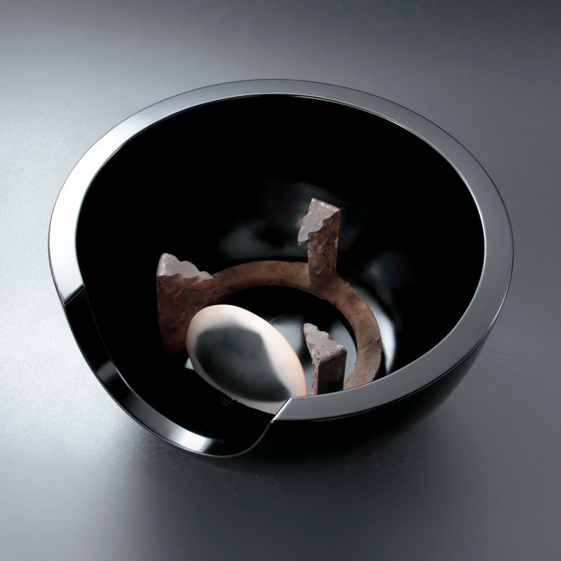 [ старый прекрасный тест ] багряник японский обжиг в печи . бог . белый структура чёрный . горшок способ . чайная посуда гарантия товар cE7M