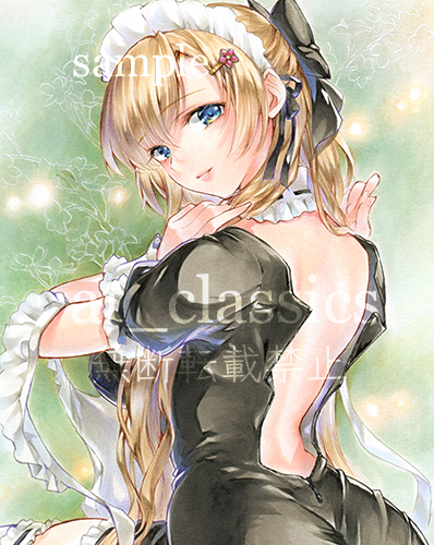  original hand-drawn illustrations /meido san / A4 illustration board girl 