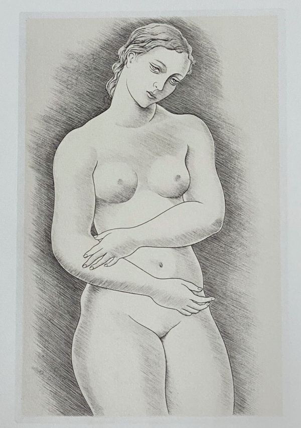 長谷川潔　「裸女」 1936年　コロタイプ・プリント（1972年）　限定500部　エスタンプ　（2）_画像2