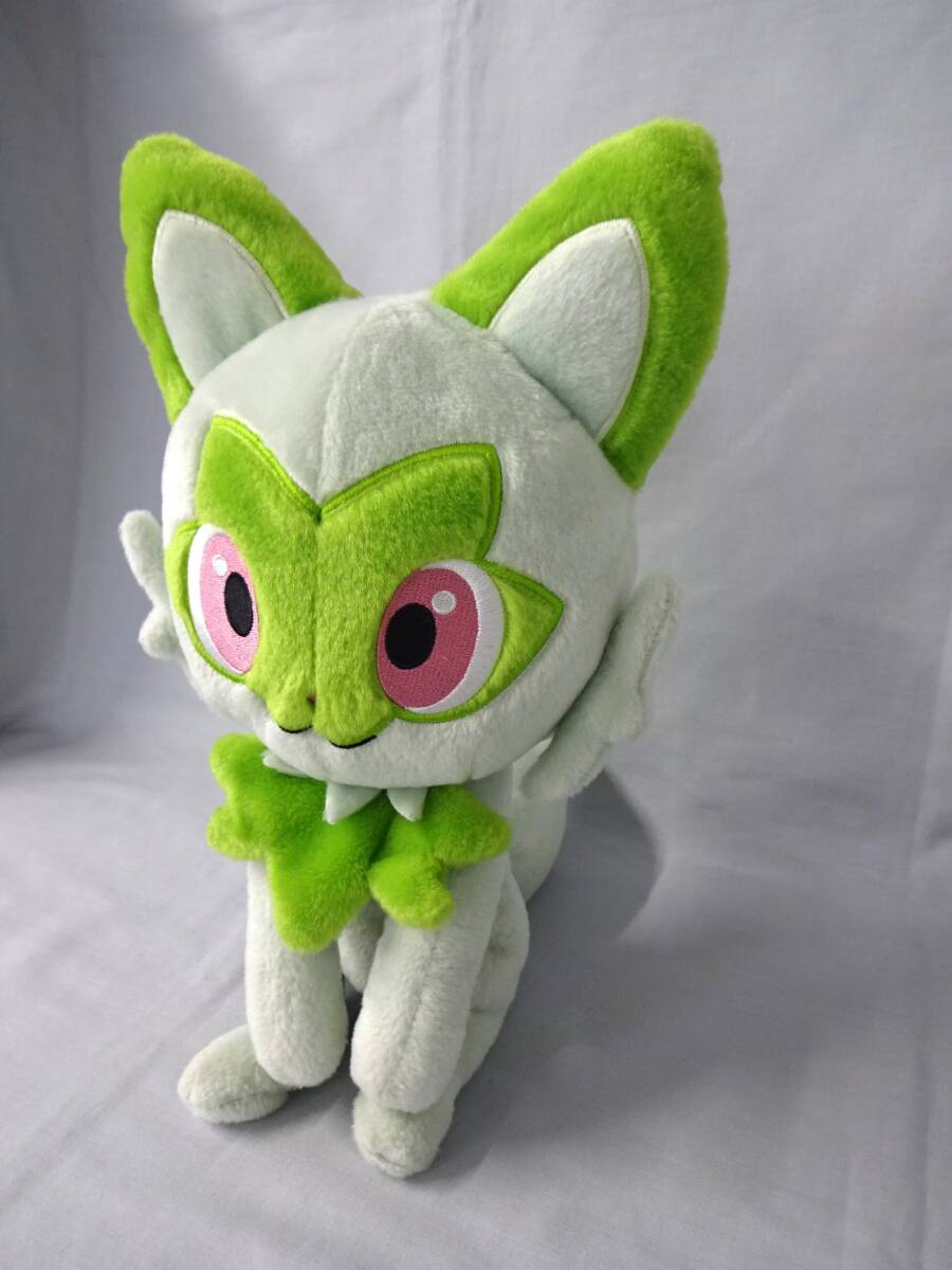 ポケモンぬいぐるみ　だっこして！　ニャオハ　全長：約37cm　くさねこ　黄緑　ふわふわな抱き心地　タカラトミー　ポケットモンスター_画像2