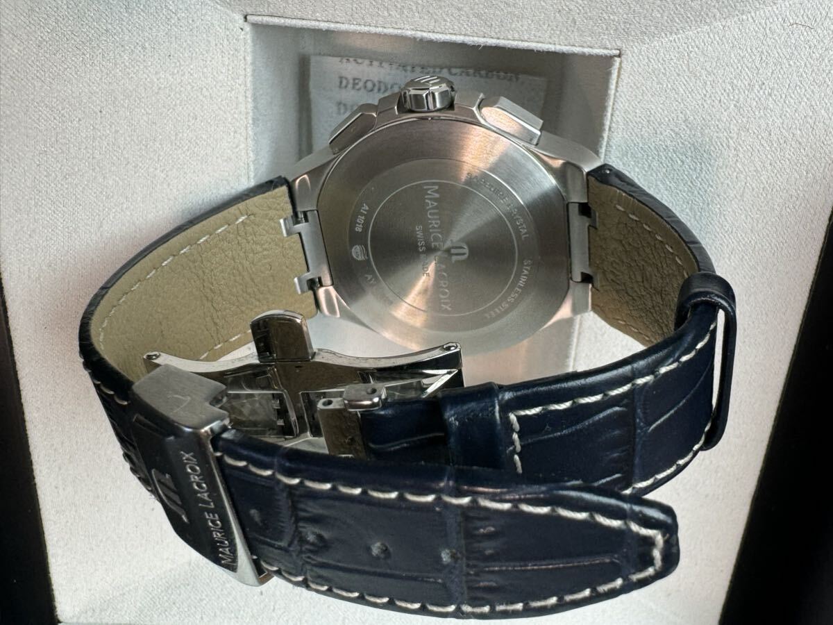 美品 モーリスラクロア アイコン AI1018 AY07998 デイト クロノグラフ 定価 132.000円メンズ腕時計　モーリス・ラクロア AI 1018_画像7
